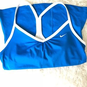 Nike blue racerback w/bra dry fit size medium.
